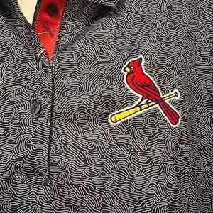 St. Louis Cardinals Polo Shirt - Black and Red